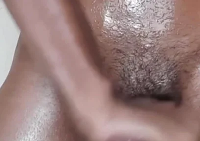 Masturbate Standing up, Then I Grease My Body with Oil, and Then I Cum