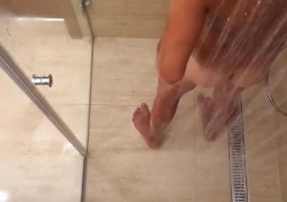 My Showering - 2 Times with Slim Belly and 1 Time with Big Bloated Belly
