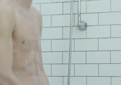 Young Randy Freja wank and cum in the bathroom