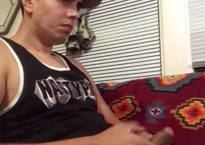 Solo Hot Gay Twink in Black Tank Cumshot