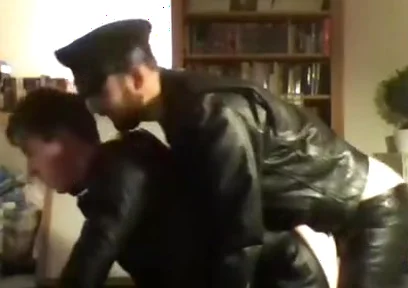 Master in leather gear hot fucking