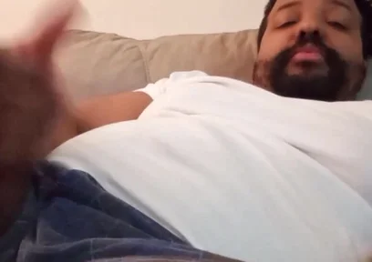 Stepdaddy Bounces Dick, Flexes Balls and Shoots Cum on His Leg