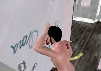 Animated 3D Gay Porn - Handsome Man Sucking Dick Through Glory Hole in Men's Toilet