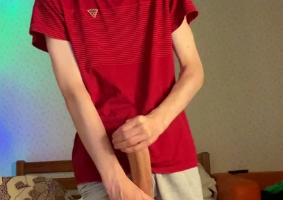 Skinny 55kg Guy Playing with His 23cm Heavy Meat