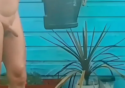 Naked Gardening & Huge Buttplug