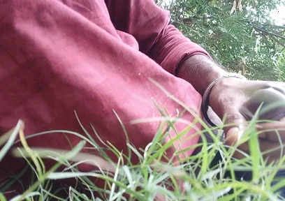 While Roaming in the Field, He Started Hitting the Hilt