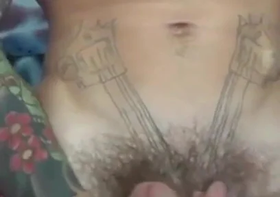 Tattooed Jerking off and Cumming Yummy