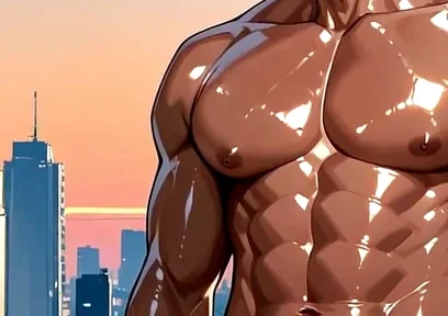 Ai Generated Intense Muscle Men