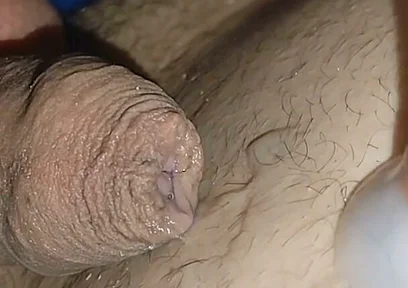 Intense Shot of Cum Coming Out of the Navel