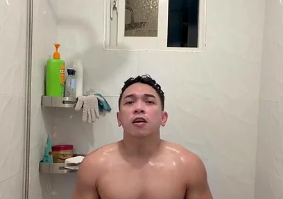 Hot Filipino Twink Jerks off in Steamy Shower