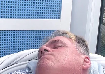 Hunk Stepdaddy Bear Naked Sunbathing in the Veranda 6