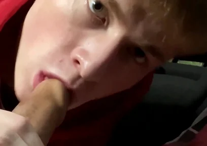 Young gay Aiden sucks his bf Matty big cock in the car