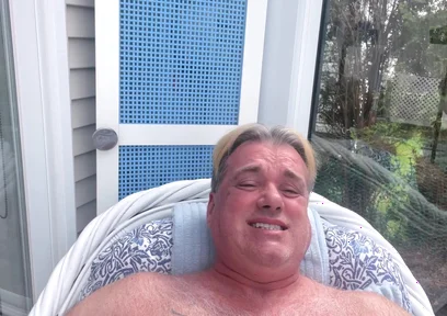 Hunk Stepdaddy Bear Naked Sunbathing in the Veranda 6