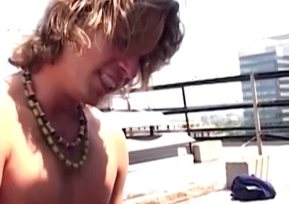 Bareback Rooftop Scene-1 Gay Friends Fucking Hard on the Rooftop