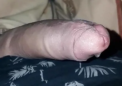 Bald Big Dick Is Very Excited at Night and Dripping Precum!