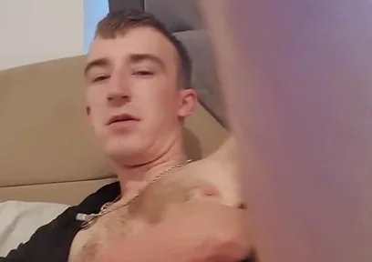 Skinny Lad Trys to Fuck Himself with Huge Cock