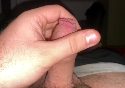 I caress my little penis before going to bed