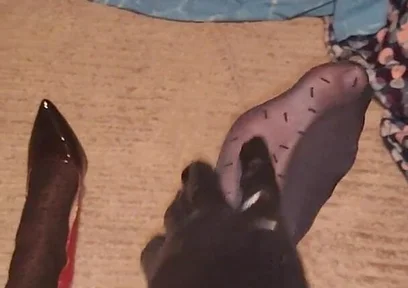 Teasing My Pattern Black Pantyhose