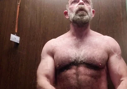 Hairy Stepdaddy Solo in Lockerroom