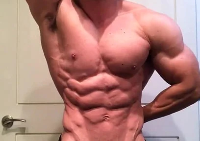 Jacked Bodybuilder Benji Bastian Flexing His Huge, Shredded, Muscles