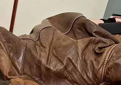 Chav Boy in Leather Bomber Jacket and Scally Gear Get Fucked Leather Bear