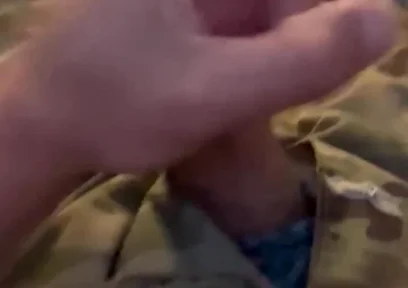 Jerking at My Sarge's Desk - Shooting Loads of Cum in My Uniform in My Barracks