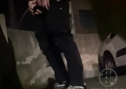 Amateur Boy Caught Peeing in the Street After Party