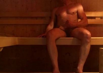 Randy Dude Caught Jerking in a Public Sauna