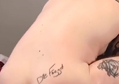 Muscle Bear Cums While Getting Fucked by Tattooed Stud
