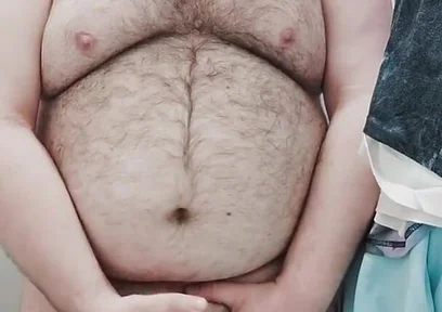 Fat Bear Jerks off on Toilet and Licks up His Cum