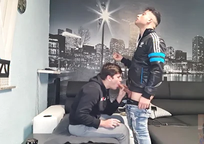 Smoking scally boy cock sucking