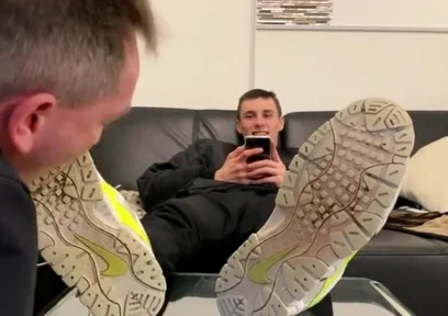 German smoking master sneaker licking
