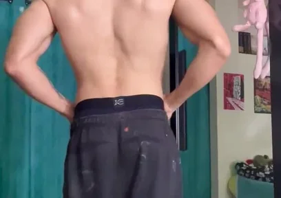 Mr Muscle Tiago Florez You Flex the Muscles of His Back so That You Love