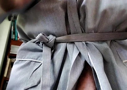 You See Pops Big Floppy Cock and Man Sack in His Robe