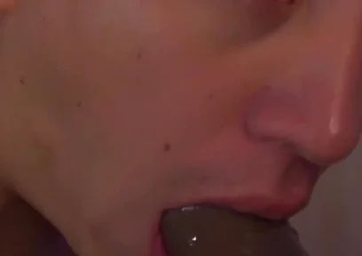Stepdaddy’s Little Sissy Bitch Sucks and Deepthroats Big Black Cock