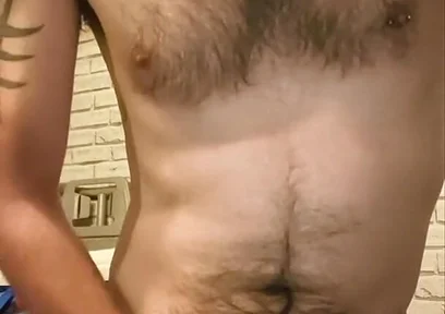 Big Dick Wanking and Smoking Topless