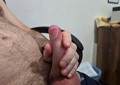 Intimate Moment in the Office I Jerk My Cock with Big Balls Full