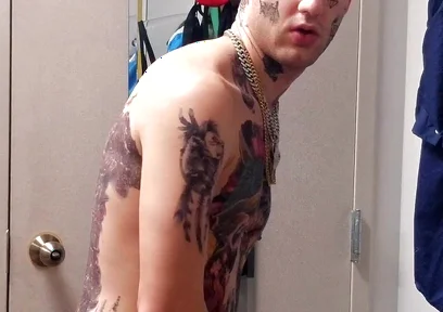 Face Tatted Dildo Fucking