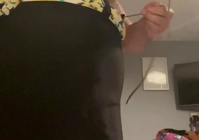 Cock and Ball Bondage with Crossdress to Go Out