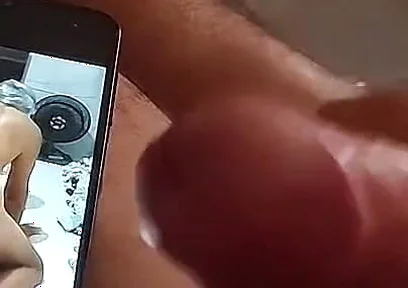 Ladysilva Masturbating Her Hot Cock Watching Her Video on Her Cell Phone