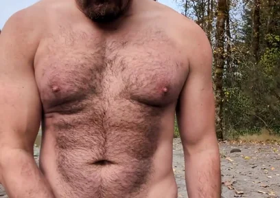 Milking a Load on a Beach in the Woods