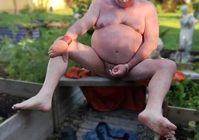 Enjoying My Backyard - Naked!