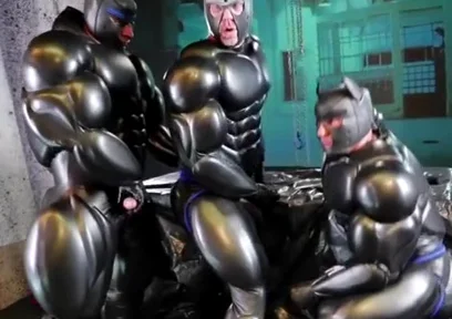 Superhero puppies boys orgy