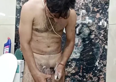 Indian Desi Man Enjoy Shower and Masterbation Show with Neighbour Stepfather and Army Officer Stepfather