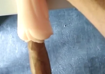 Perverted Pig Uses This Toy to Insert His Big Hard Wet Cock, and Cums Inside Obviously Bareback
