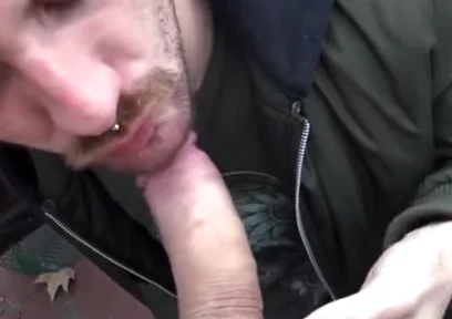 Big cock sucking outdoor