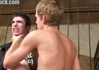 Bound thug boy sucking cock