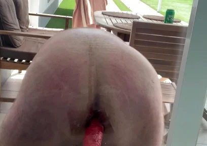 Riding a Big Dildo with My Fat Ass