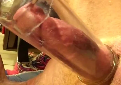 Cock Pumped & Filling the 8 Inch Tube Close up
