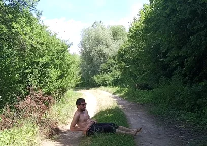 Risky Cock Jerking on an Abandoned Field / Risky Solo Outdoors